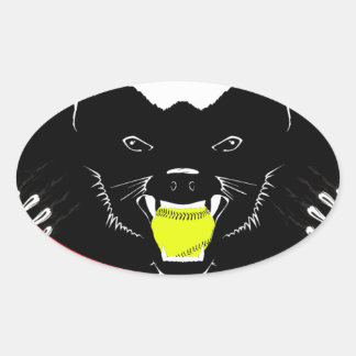 Honey Badger Softball Ovaler Aufkleber