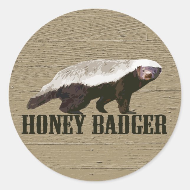 Honey Badger Wild Animal Runder Aufkleber (Vorderseite)
