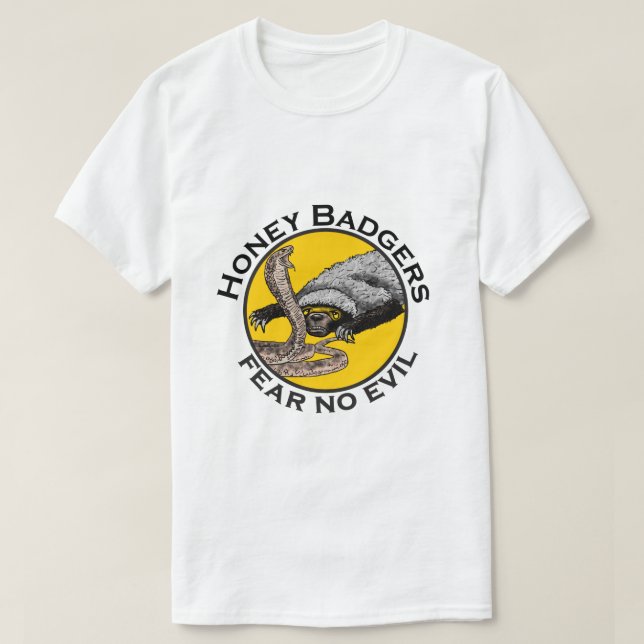 Honey Badgers Federn keine böse gelbe Beängstigend T-Shirt (Design vorne)