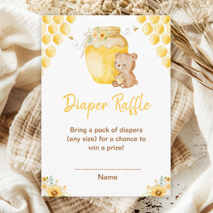 Honey-Bär-Baby-Party-Windel-Raffle Begleitkarte