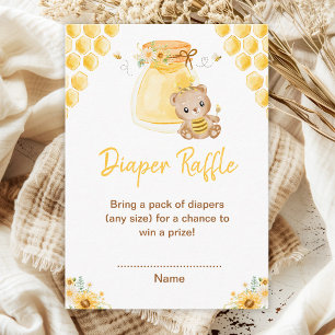Honey-Bär-Baby-Shower-Windel-Raffle Begleitkarte