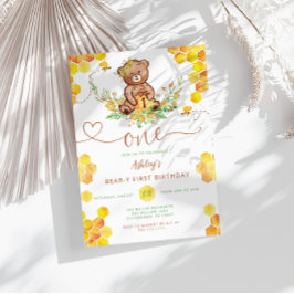 Honey Bear 1. Geburtstag Einladung