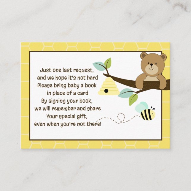 Honey Bear and Bike Book Request Cards Begleitkarte (Vorderseite)