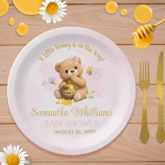 Honey Bear Baby Shower - A Little Honey Baby Showe Pappteller