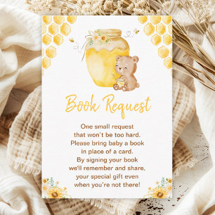 Honey Bear Baby Shower Buchwunsch Begleitkarte