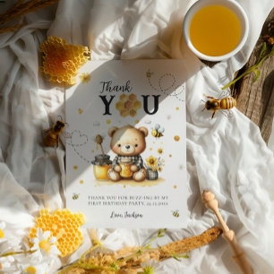 Honey Bear Bee 1. Geburtstag geschlechtsneutraler Dankeskarte