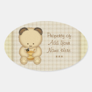 Honey Bear Buchzeichen Stickers