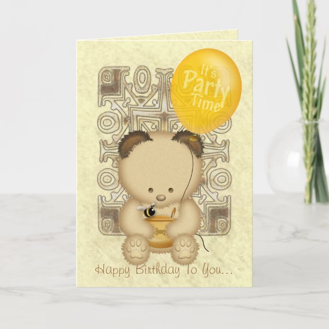 Honey Bear Custom Geburtstagskarte Karte (Vorderseite)