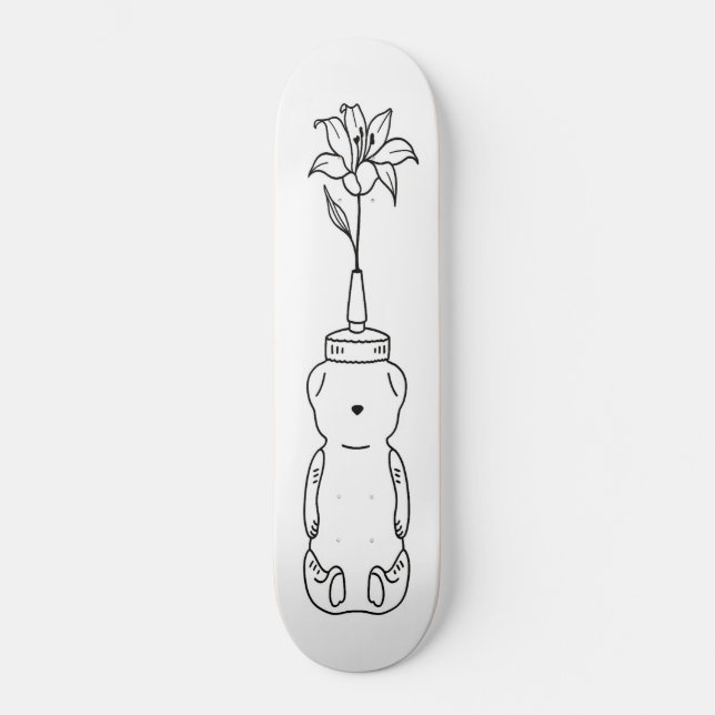 Honey Bear Deluxe Blume Whiteout Skateboard (Vorderseite)