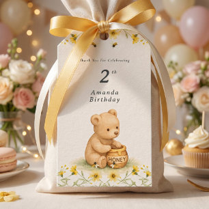 Honey Bear Floral Baby Geburtstag Geschenkanhänger