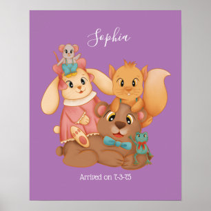 Honey Bear & Freunde, DIY Name Weißschrift Poster