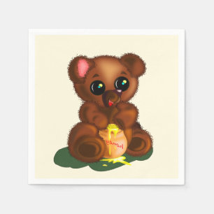 Honey Bear Napkins Cartoon Malerei Serviette