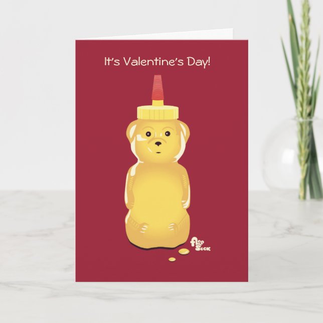 Honey Bear Valentine's Day Card Feiertagskarte (Vorderseite)