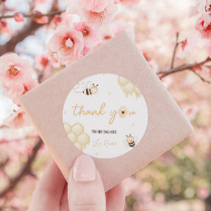 Honey Bee 1. Geburtstag Runder Aufkleber