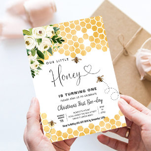 Honey Bee 1st Bee Party Geburtstag Einladung