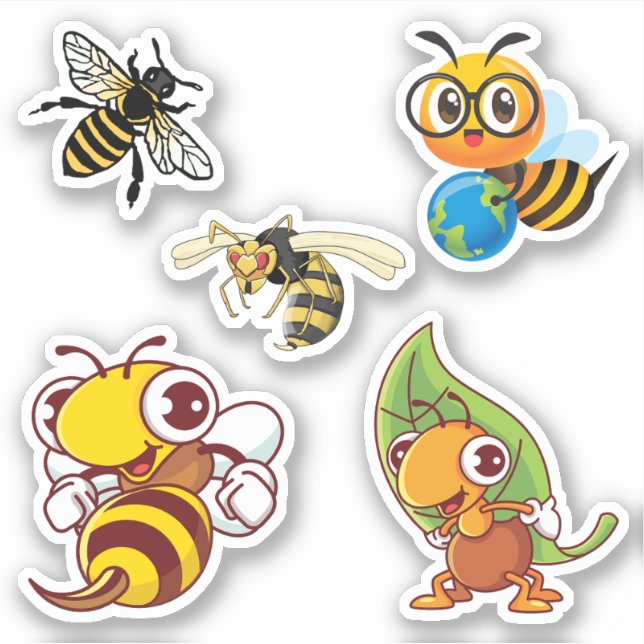 Honey Bee and Cricket Custom Cut Vinyl Sticker (Vorderseite)