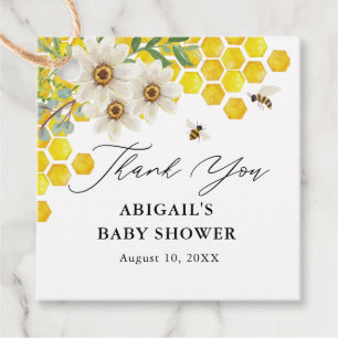 Honey Bee and Daisies Danke, Baby Shower Geschenkanhänger