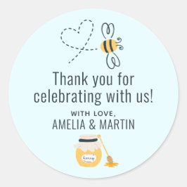 Honey Bee and Honey Pot Danke Runder Aufkleber