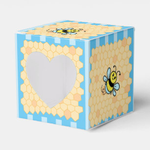 Honey Bee and Honeycomb Boy's Baby Shower Blue Geschenkschachtel