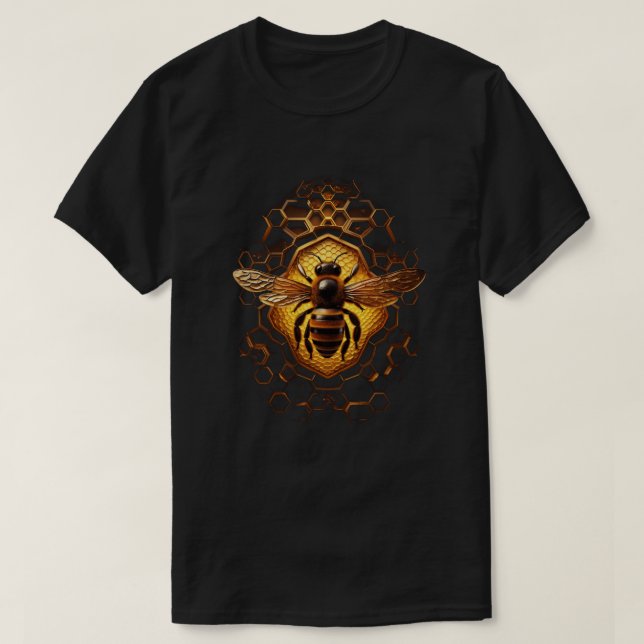 Honey Bee and Honeycomb Nature Lover T-Shirt (Design vorne)