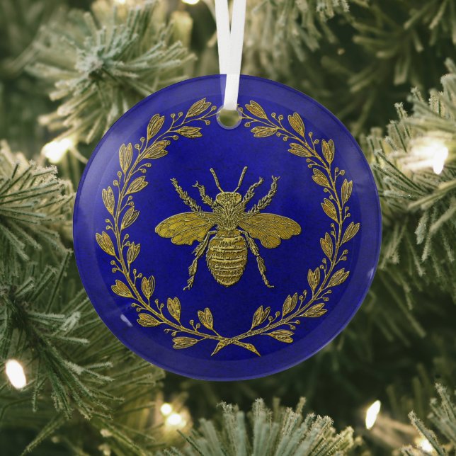 Honey Bee and Wreath Ornament Aus Glas (InSitu)