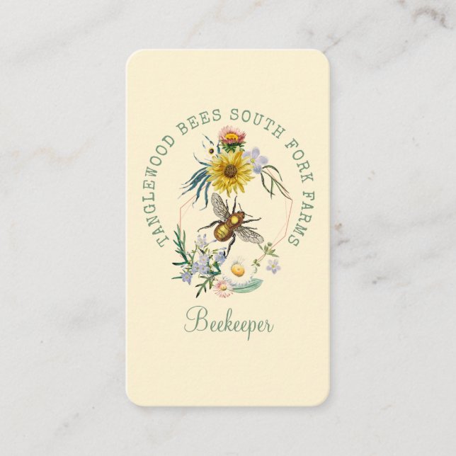 Honey Bee Apiary Beekeeper Business Card Visitenkarte (Vorderseite)