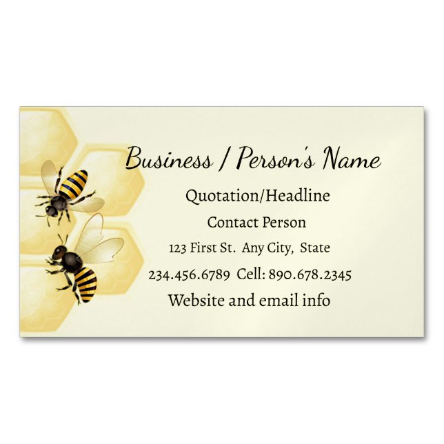 Honey Bee Apiary Business Custom Business Card Magnetische Visitenkarte (Vorderseite)