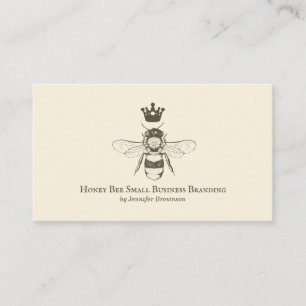 Honey Bee Apiary Honeycomb Crown Visitenkarte