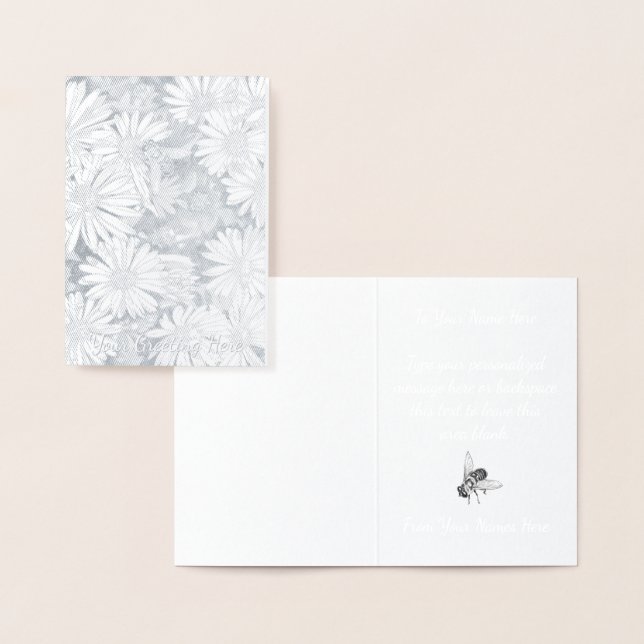 Honey Bee Art Card Wildblume Custom Grußkarte Folienkarte (Anzeige)