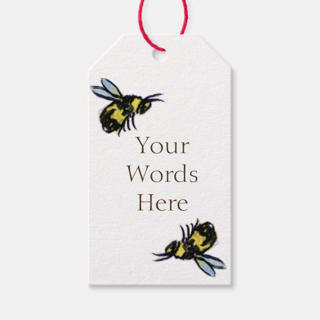 Honey Bee Art Custom Insect Gift Tags oder Labels Geschenkanhänger (Vorderseite)