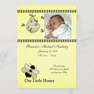 Honey Bee Baby Birth Ankündigung