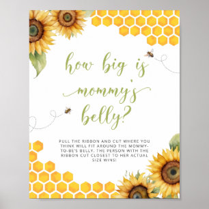 Honey Bee Baby Dusche wie groß ist Mama's Bauch Poster