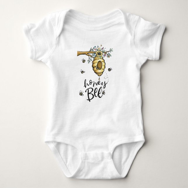 Honey Bee Baby Outfit, Hummel Strampler (Vorderseite)