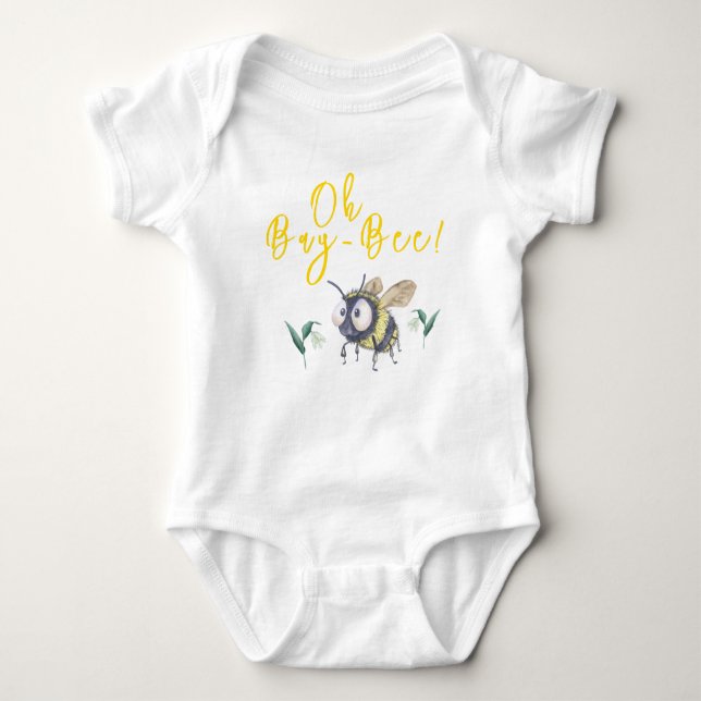 Honey Bee Baby Shower Baby Strampler (Vorderseite)