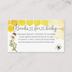 Honey Bee Baby Shower Book Request Begleitkarte