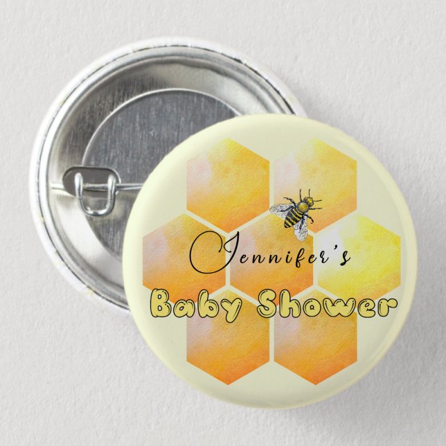 Honey Bee Baby Shower Button (Von Creator hochgeladen)