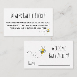 Honey Bee Baby Shower Diaper Raffle Ticket Begleitkarte
