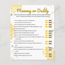 Honey Bee Baby Shower Mommy oder Daddy Game