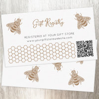Honey Bee Baby Shower QR Code Geschenkregister