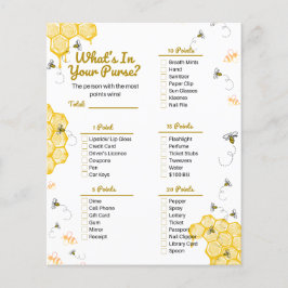 Honey Bee Baby Shower Was ist in eurem Purse Game?