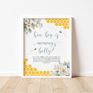 Honey Bee Baby Shower Wie groß ist Mamas Bauch Poster