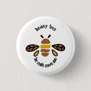 Honey bee badge rond - petit button