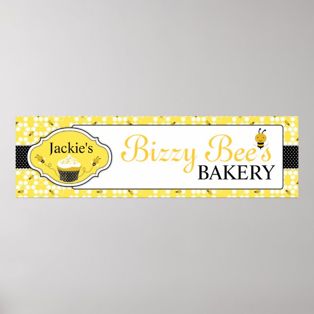 Honey Bee Bakery Business Banner Poster (Vorne)