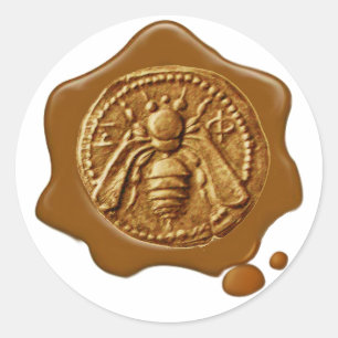 HONEY BEE, BEEKEEPER BEEKEEPING BROWN WAX SIEGEL RUNDER AUFKLEBER