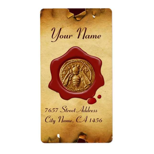 HONEY BEE, BEEKEEPER ROTES WAX SIEGEL, Braunes Per (Vorne)