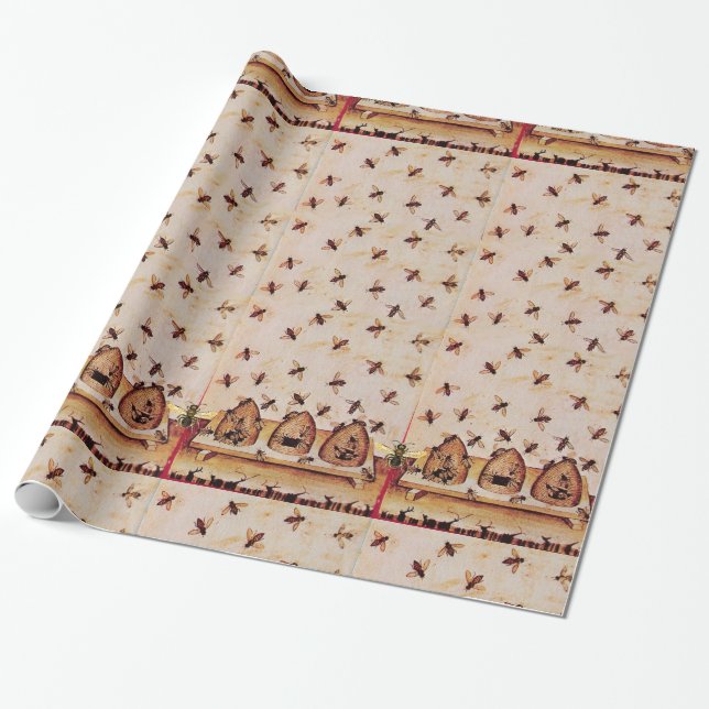 HONEY BEE ,BEEKEEPING -BEEKEEPER LIEFERANTEN GESCHENKPAPIER (Ungerollt)