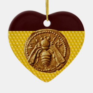 HONEY BEE, BEEKEPER Herz Keramikornament
