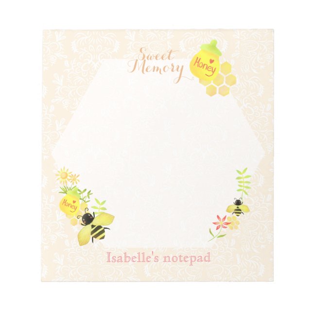 Honey Bee Beige Notizblock (Vorderseite)