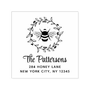 Honey Bee Berufliche persönliche Rücksendeadresse Permastempel