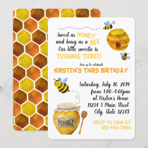 Honey Bee Birthday Einladung